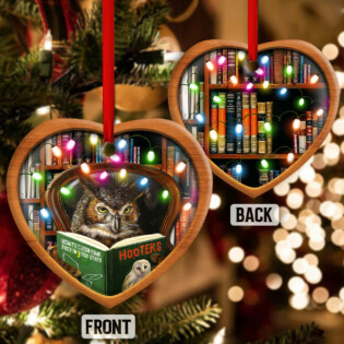 Christmas Funny Owl Lover Book Library Light Decor Tree Hanging - Heart Ornament - Owl Ohh - Owl Ohh