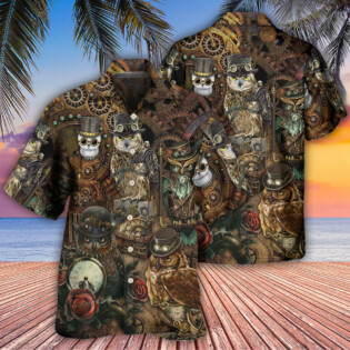 Owl Steampunk Retro Style - Hawaiian Shirt - Owl Ohh - Owl Ohh