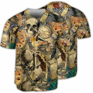 Skull Retro Style - Baseball Jersey - Owl Ohh - Owl Ohh