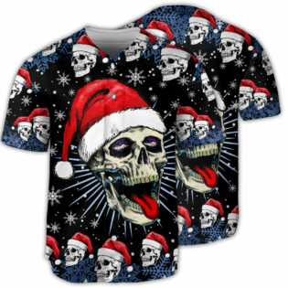 Skull Christmas On The Naughty Listand I Regret Nothing - Baseball Jersey - Owl Ohh - Owl Ohh
