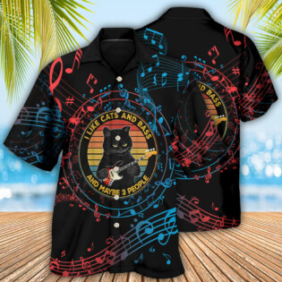 Guitar I Like Cats And Bass - Hawaiian Shirt - Owl Ohh - Owl Ohh