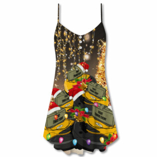 Christmas Claymore Neon Bright Light - V-neck Sleeveless Cami Dress - Owl Ohh - Owl Ohh