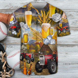 Beer And Tractor Autumn Farm Life - Baseball Jersey - Owl Ohh - Owl Ohh