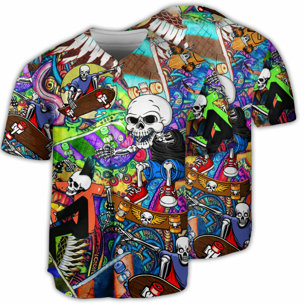 Skull Amazing Skateboarding - Baseball Jersey - Owl Ohh - Owl Ohh