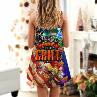 Food America Back I Will Be At The Grill Christmas - V-neck Sleeveless Cami Dress - Owl Ohh - Owl Ohh
