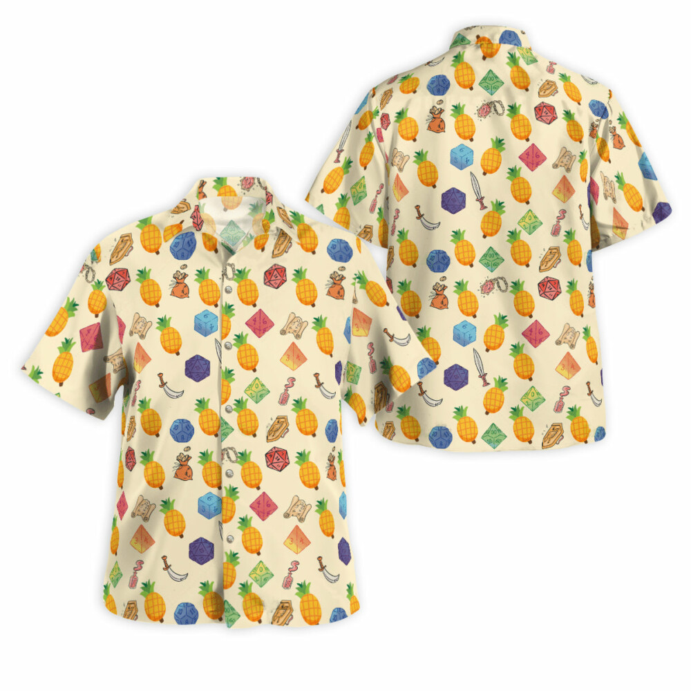 DnD Monsters Pineapple Diamond Pattern - Hawaiian Shirt - Owl Ohh - Owl Ohh