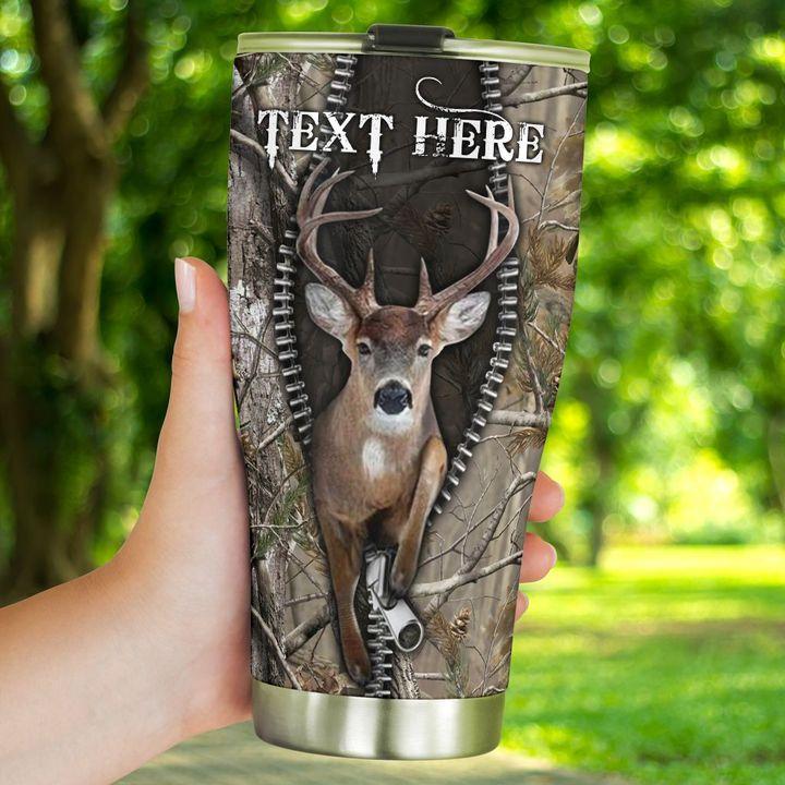 Hunting With Brown Love Deer Personalized – Tumbler - Owl Ohh - Owl Ohh