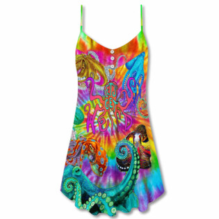 Hippie Let's Get Octopus - V-neck Sleeveless Cami Dress - Owl Ohh - Owl Ohh