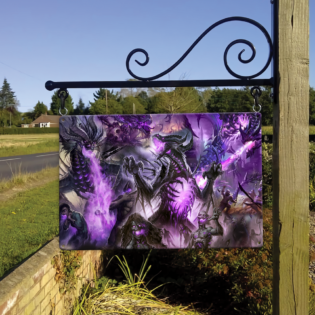 Skull Dragon Love Life Purple - Metal Sign - Owl Ohh - Owl Ohh
