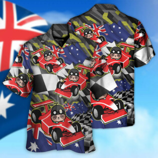 Sloth Racing Formula One Car Racing Australian Vibe - Hawaiian Shirt - Owl Ohh for men and women, kids - Owl Ohh