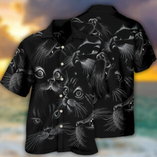 Black Cat Awesome Amazing Style - Hawaiian Shirt - Owl Ohh - Owl Ohh