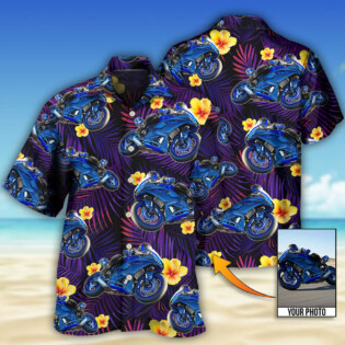 Trooper Motorcycle Tropical Custom Photo - Hawaiian Shirt - Owl Ohh - Owl Ohh
