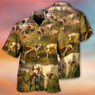 Hunting Dog Hunting Duck Art Style - Hawaiian Shirt - Owl Ohh - Owl Ohh