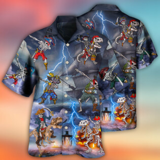 Halloween Pirate Skeleton Scary - Hawaiian Shirt - Owl Ohh - Owl Ohh