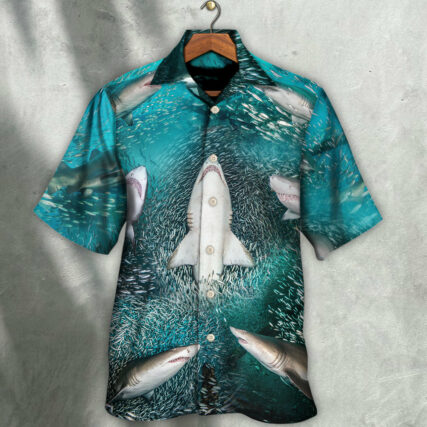 Shark's Buffet -Thousands Of Sardines - Hawaiian Shirt - Owl Ohh for men and women, kids - Owl Ohh