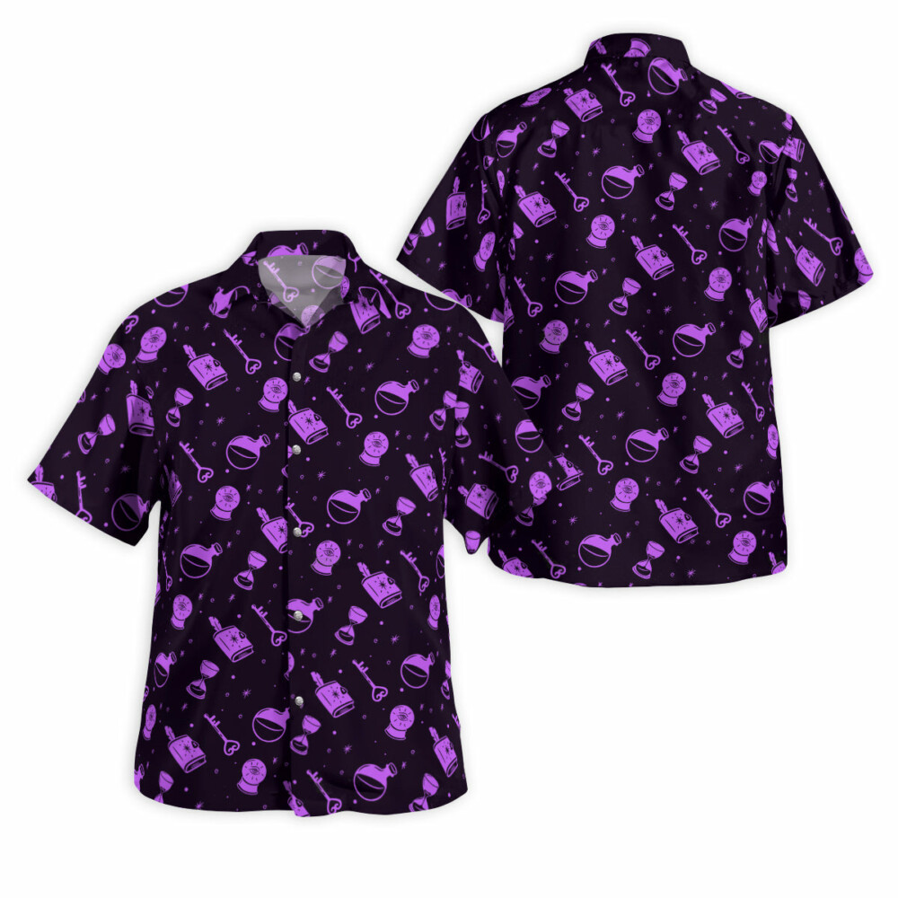 DnD Magical Purple Pattern - Hawaiian Shirt - Owl Ohh - Owl Ohh