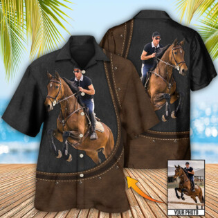 Horse Riding Horse Leather Style Custom Photo - Hawaiian Shirt - Owl Ohh - Owl Ohh