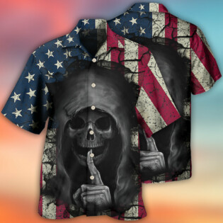 Skull Dark American Flag Vintage - Hawaiian Shirt - Owl Ohh - Owl Ohh