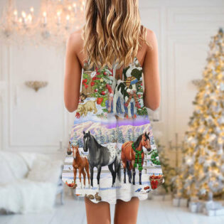 Christmas Farm Merry Xmas To Everyone - V-neck Sleeveless Cami Dress - Owl Ohh - Owl Ohh