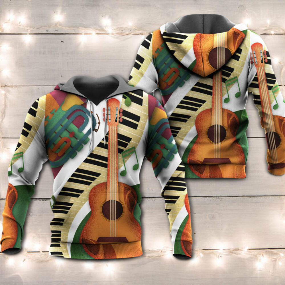 Guitar Vintage Classic Musician - Hoodie - Owl Ohh - Owl Ohh