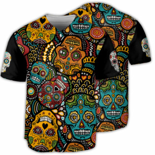 Sugar Skull Amazing Floral - Baseball Jersey - Owl Ohh - Owl Ohh