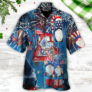 Independence Day Cute Three Trio Gnome 4th Of July - Hawaiian Shirt - Owl Ohh for men and women, kids - Owl Ohh