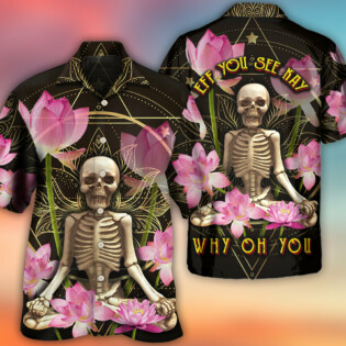 Skull Yoga Lighting Lotus Flower - Hawaiian Shirt - Owl Ohh - Owl Ohh