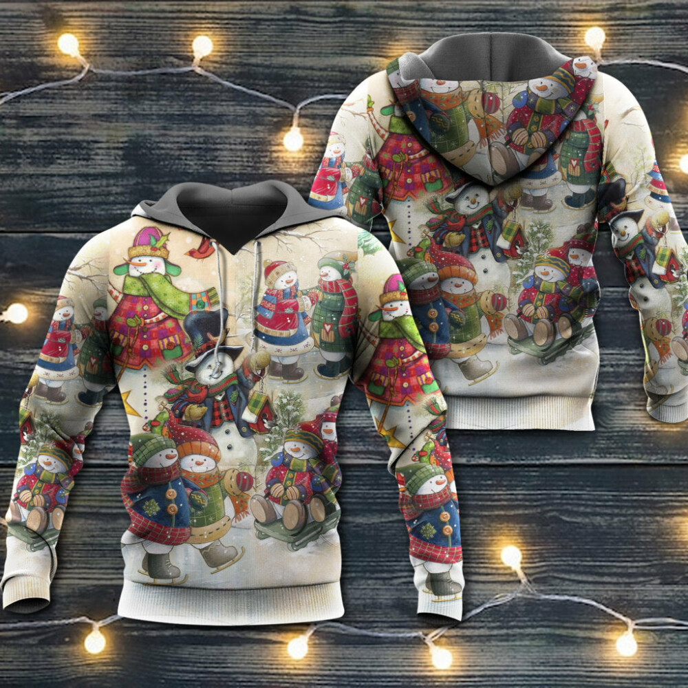 Christmas Couple Snowman Lover Winter Xmas - Hoodie - Owl Ohh - Owl Ohh