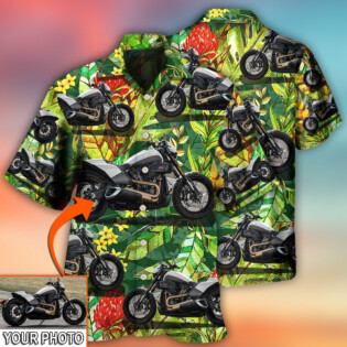 Motorcycle Cool Style Tropical Flower Custom Photo - Hawaiian Shirt - Owl Ohh - Owl Ohh