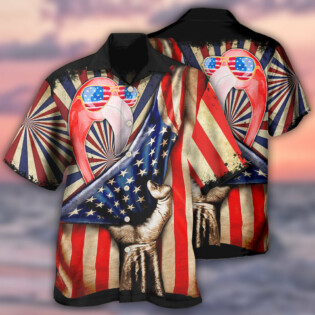 Flamingo Independence Day - Hawaiian Shirt - Owl Ohh - Owl Ohh
