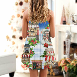 Baking Merry Christmas White Snow - V-neck Sleeveless Cami Dress - Owl Ohh - Owl Ohh