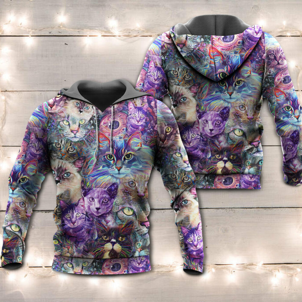 Cat Amazing Psychedelic Purple - Hoodie - Owl Ohh - Owl Ohh