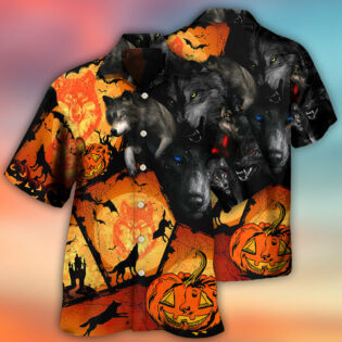 Halloween Wolf Pumpkin Scary - Hawaiian Shirt - Owl Ohh - Owl Ohh