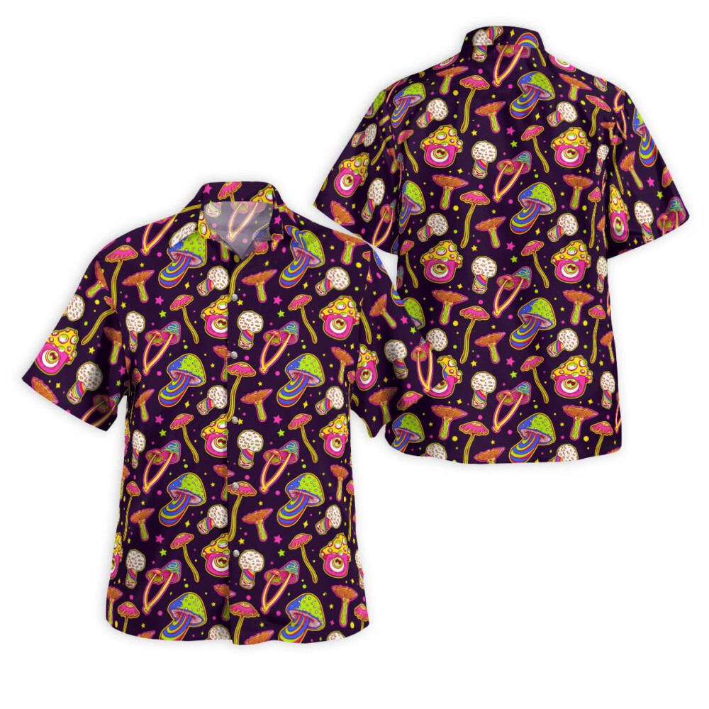DnD Trippy Mushroom Pattern - Hawaiian Shirt - Owl Ohh - Owl Ohh
