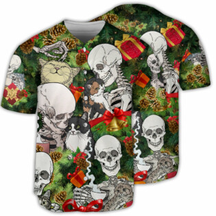 Skull My Cat And I Talk Sht About You - Baseball Jersey - Owl Ohh - Owl Ohh