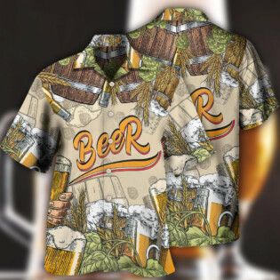Beer Born To Drink - Hawaiian Shirt - Owl Ohh - Owl Ohh