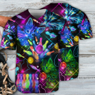 Bowling With My Cats - Baseball Jersey - Owl Ohh - Owl Ohh