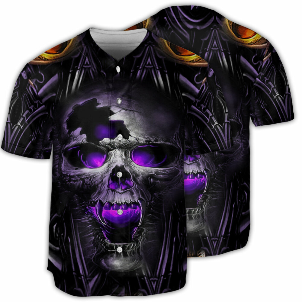Skull Hello Darkness Smile - Baseball Jersey - Owl Ohh - Owl Ohh