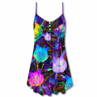 Cat Space Evolution Stunning - V-neck Sleeveless Cami Dress - Owl Ohh - Owl Ohh