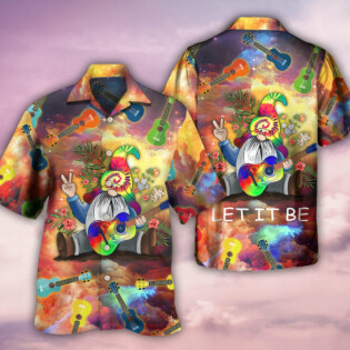 Hippie Ukulele Hippie Let It Be - Hawaiian Shirt - Owl Ohh - Owl Ohh