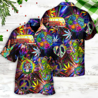 Hippie Alien Peace The Colorful Of Life Amazing Neon Style - Hawaiian Shirt - Owl Ohh - Owl Ohh