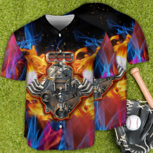 Hot Rod Classic Muscle And Flame - Baseball Jersey - Owl Ohh - Owl Ohh