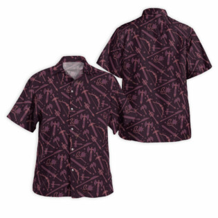 DnD Medieval Weapons Pattern - Hawaiian Shirt - Owl Ohh - Owl Ohh