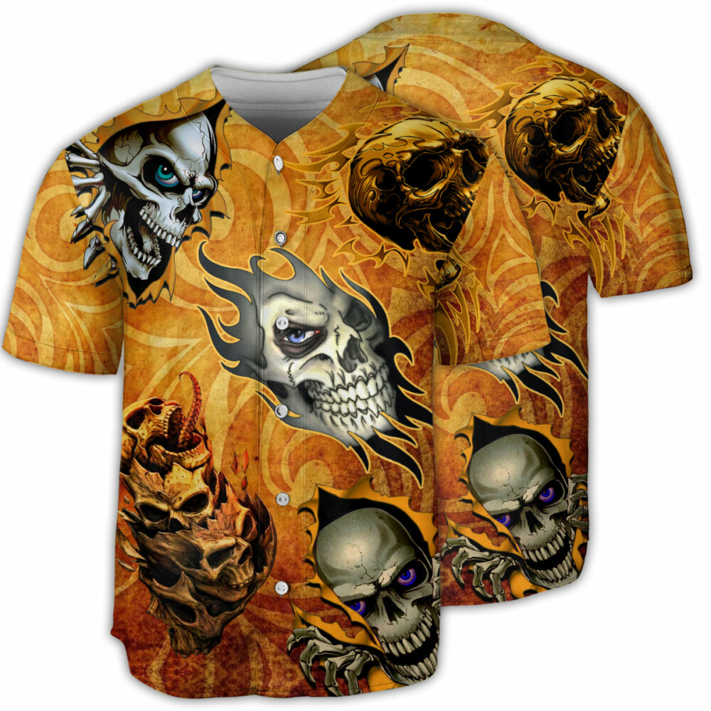 Skull And Fire My Style - Baseball Jersey - Owl Ohh - Owl Ohh