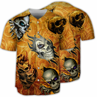 Skull And Fire My Style - Baseball Jersey - Owl Ohh - Owl Ohh