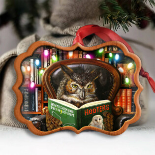 Christmas Funny Owl Lover Book Library Light Decor Tree Hanging - Horizontal Ornament - Owl Ohh - Owl Ohh