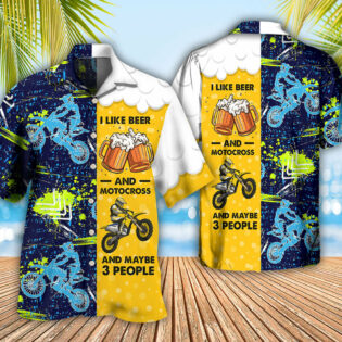 Beer I Like Beer And Motocross - Hawaiian Shirt - Owl Ohh - Owl Ohh