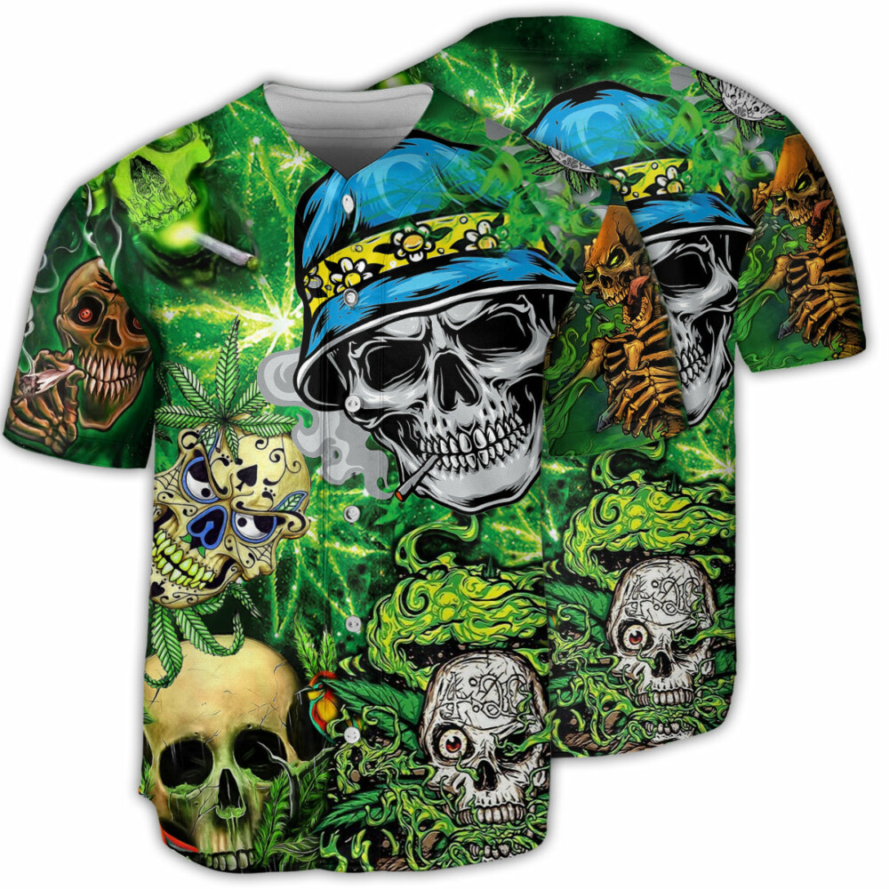 Skull Smile Love Green - Baseball Jersey - Owl Ohh - Owl Ohh