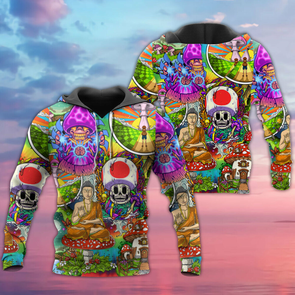 Hippie Mushroom Peace Colorful Let It Be - Hoodie - Owl Ohh - Owl Ohh