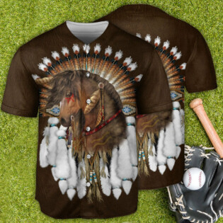 Horse Native Dreamcatcher Art - Baseball Jersey - Owl Ohh - Owl Ohh